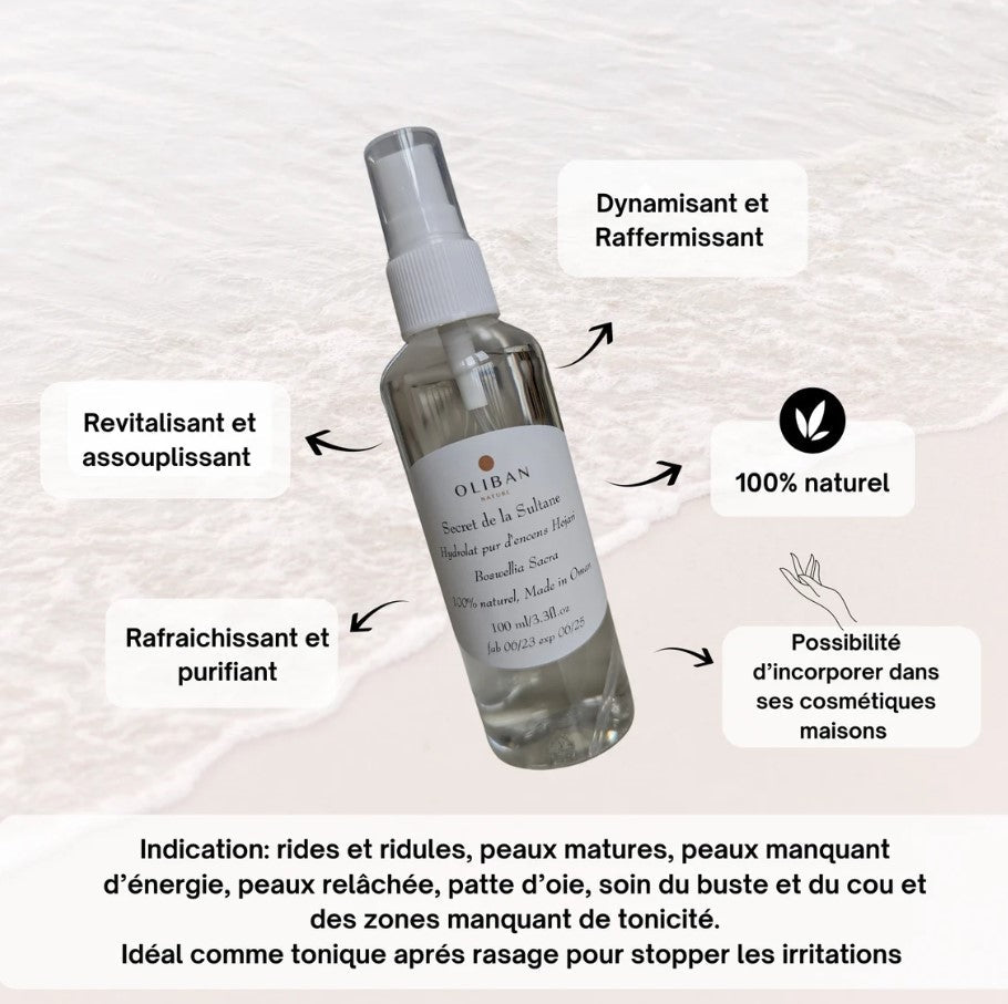 Les bienfaits de l'hydrolat pur d'encens Oliban Nature