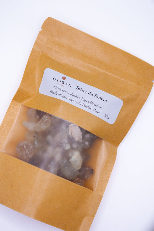 Résine de Boswellia Sacra en sachet de 50 g Trésor du Sultan meilleure encens au monde Oliban Nature