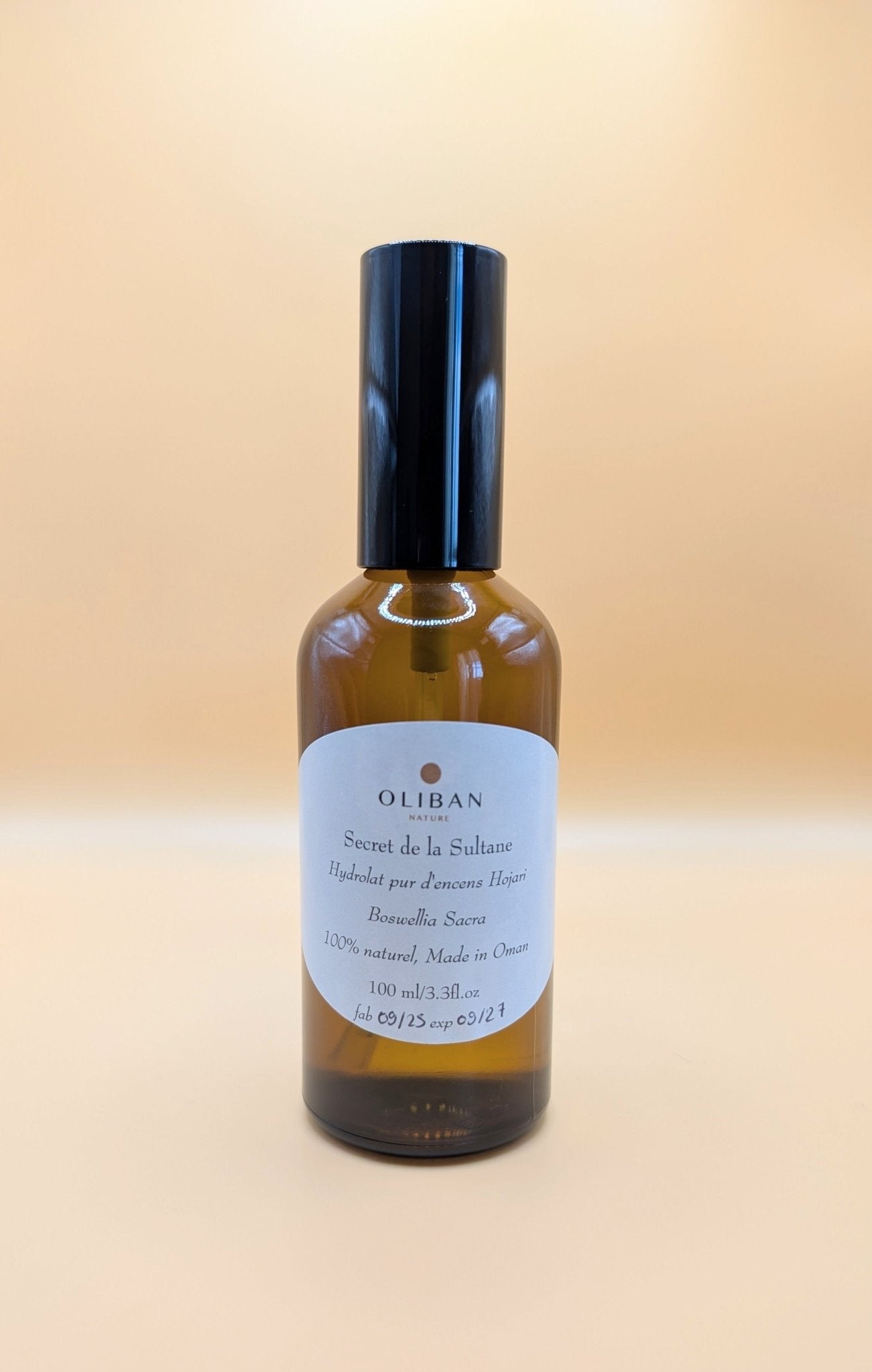Hydrolat d'encens oliban pur boswellia sacra en flacon verre ambré 100 ml